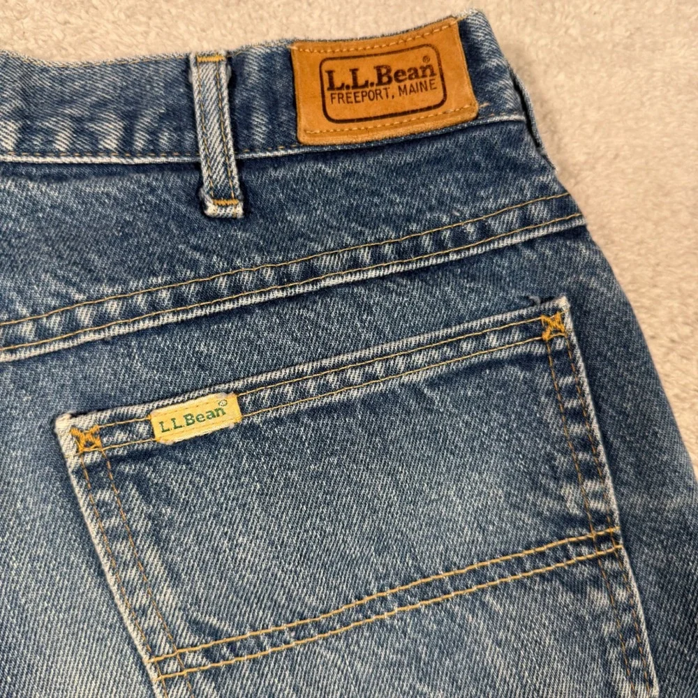 Vintage 90s LL Bean Jeans Mens 34x32 Flannel Lined Union Made in USA Fit Like 32